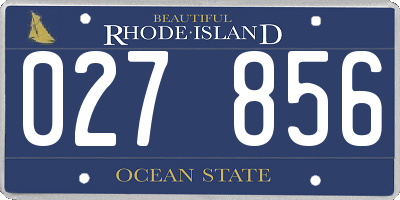 RI license plate 027856