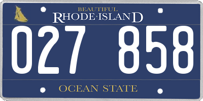 RI license plate 027858