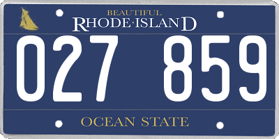 RI license plate 027859