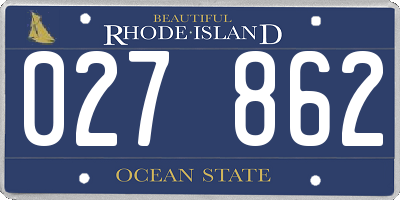RI license plate 027862