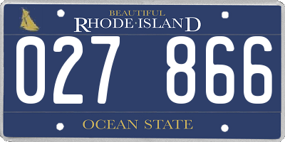 RI license plate 027866
