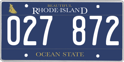 RI license plate 027872