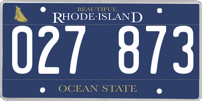 RI license plate 027873