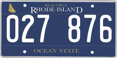 RI license plate 027876