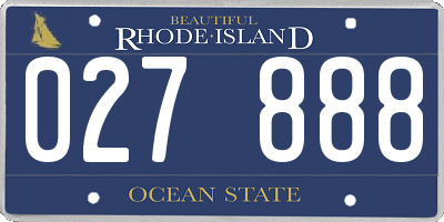 RI license plate 027888