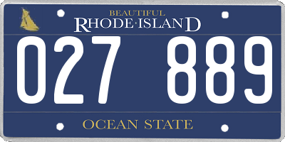RI license plate 027889