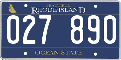 RI license plate 027890