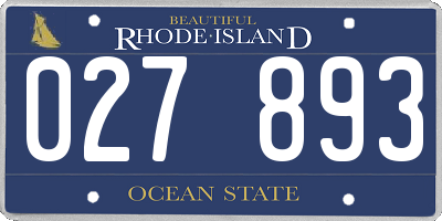 RI license plate 027893