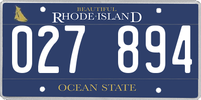 RI license plate 027894