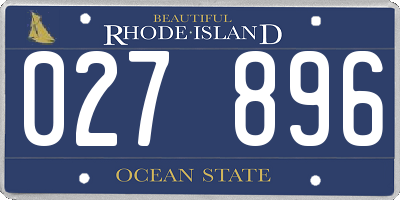 RI license plate 027896
