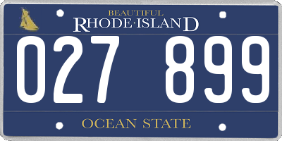 RI license plate 027899
