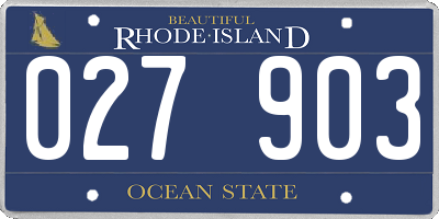 RI license plate 027903