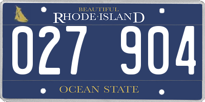 RI license plate 027904