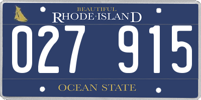 RI license plate 027915