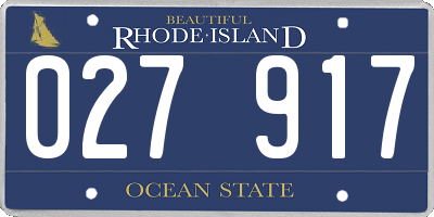 RI license plate 027917