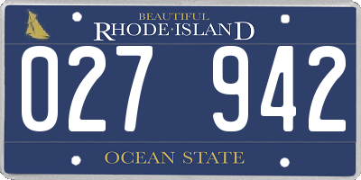 RI license plate 027942