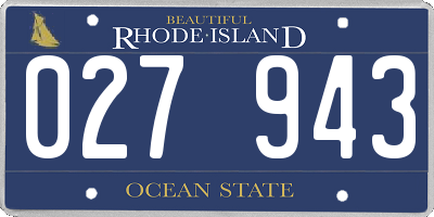RI license plate 027943