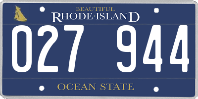 RI license plate 027944