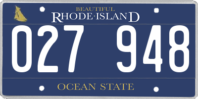 RI license plate 027948