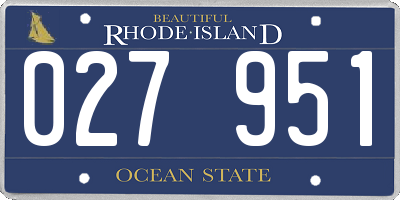 RI license plate 027951