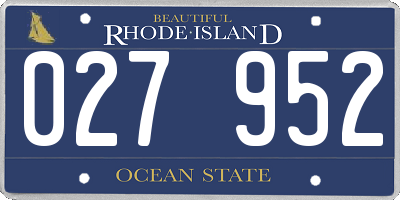 RI license plate 027952