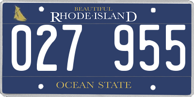 RI license plate 027955