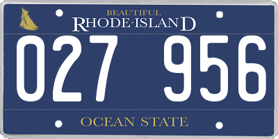 RI license plate 027956