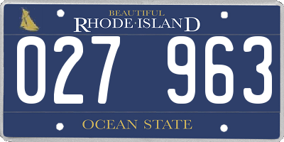 RI license plate 027963
