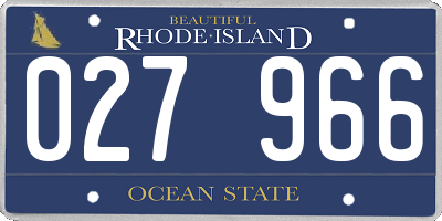 RI license plate 027966