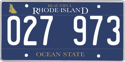 RI license plate 027973
