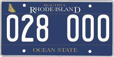 RI license plate 028000