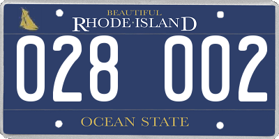 RI license plate 028002