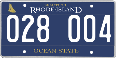 RI license plate 028004