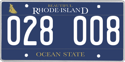 RI license plate 028008