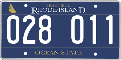 RI license plate 028011