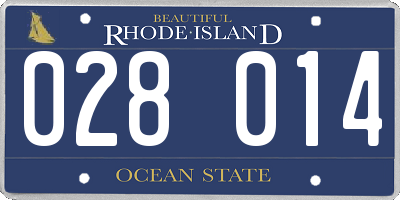 RI license plate 028014