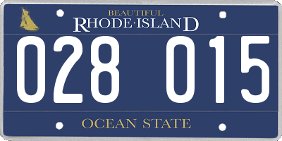 RI license plate 028015