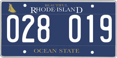 RI license plate 028019