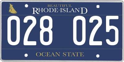 RI license plate 028025