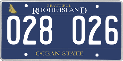 RI license plate 028026