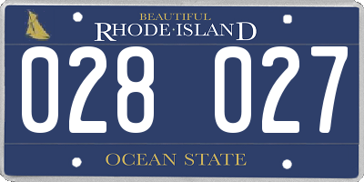 RI license plate 028027