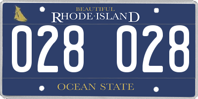 RI license plate 028028