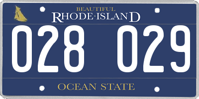 RI license plate 028029