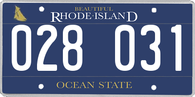 RI license plate 028031