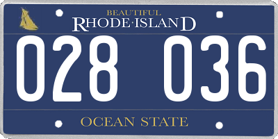 RI license plate 028036