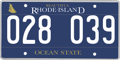 RI license plate 028039