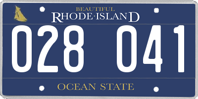 RI license plate 028041