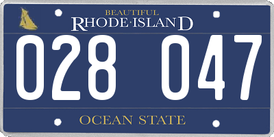 RI license plate 028047