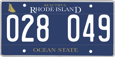 RI license plate 028049