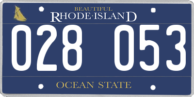 RI license plate 028053